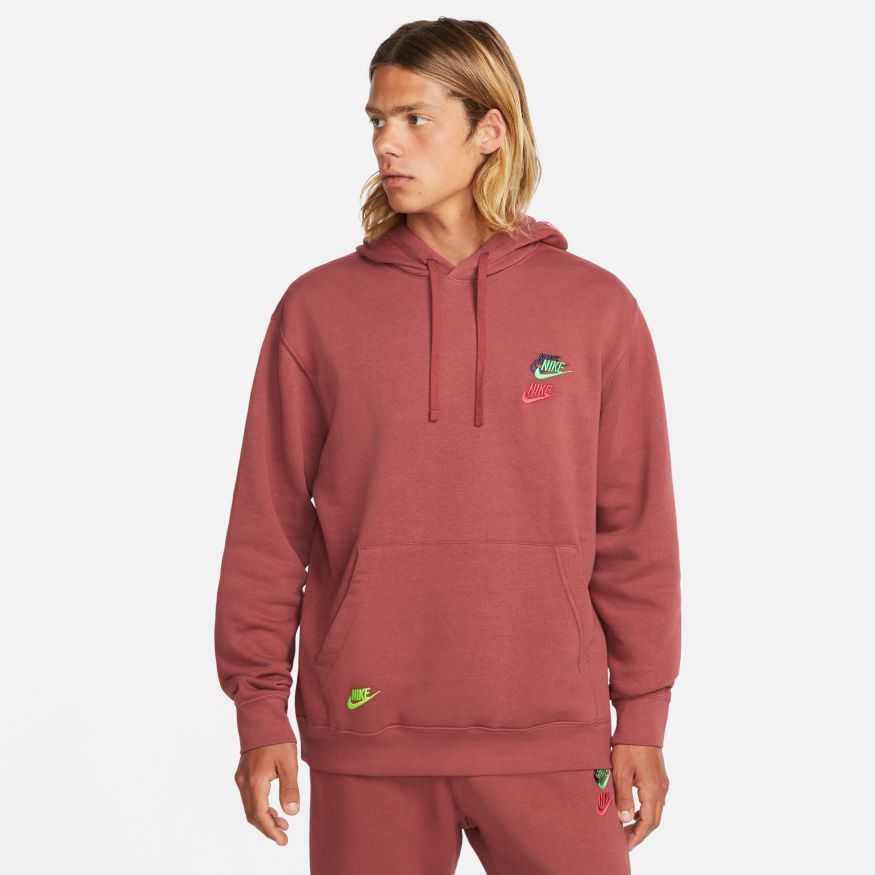 Nike rally burgundy cropped clearance logo hoodie